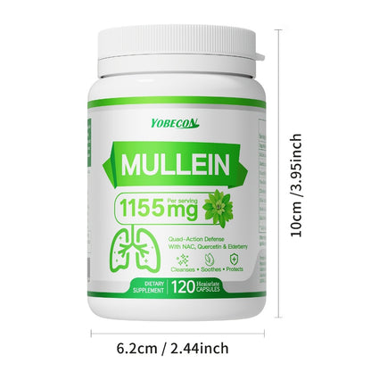 Mullein Lung Cleanse Capsules with NAC 45000mg – Mucus Removal, Dry Cough Relief & Respiratory Support Supplement for Women & Men, Seasonal & Year-Round Immune Health