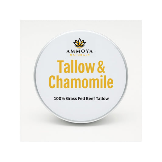 Tallow Balm – Grass-Fed Tallow Moisturizer | 3 Variants: Chamomile, Rose & Honey, or Frankincense Myrrh | Ammoya Naturals