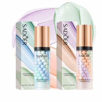 Face Primer 3-in-1 Multi-Color Protective Makeup Base 2pcs – 8-Hour Long-Lasting, Moisturizing Non-Greasy Semi-Sheer Foundation, Smooth Skin Finish, All Skin Types