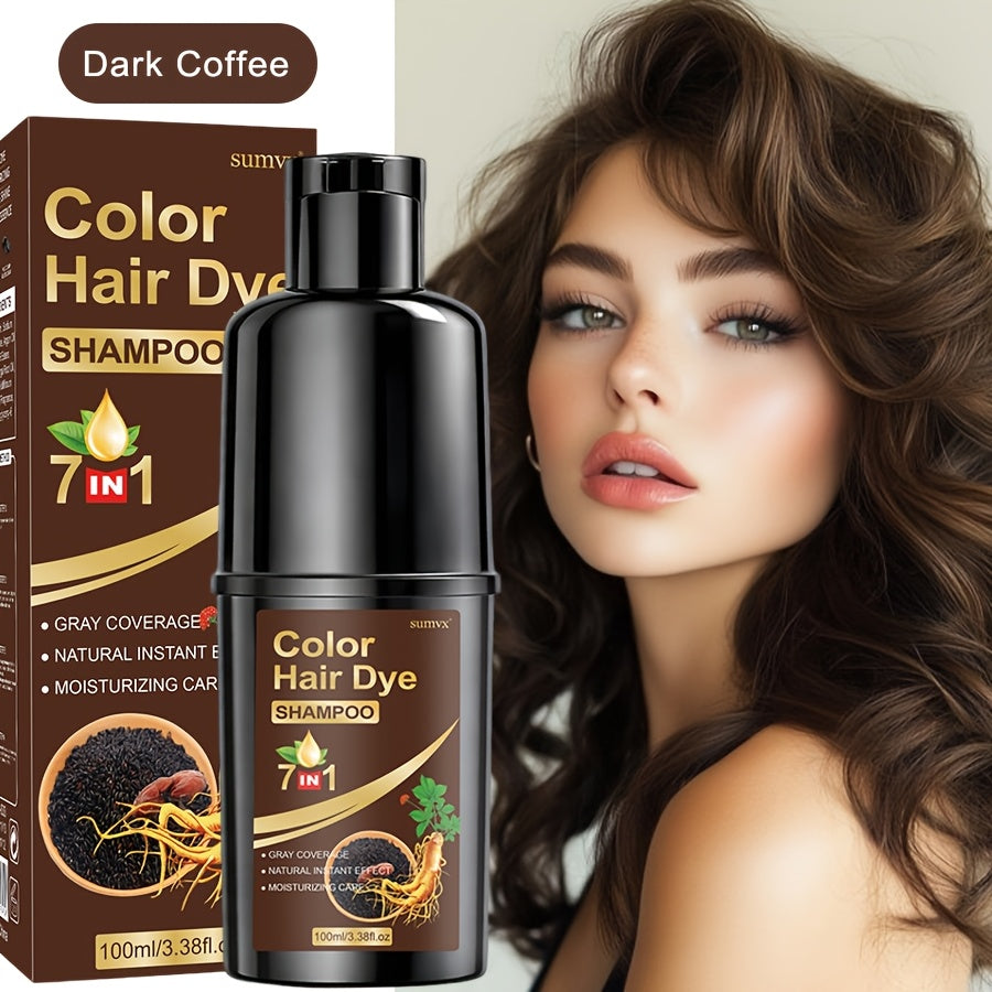 3.38oz Hair Dye Shampoo, Moisturizing And Conditioning, Easy-to-apply Natural Herbal Hair Dye, Available In Five Colors: Black, Brown, Chestnut Brown, Golden Brown, And Coffee. A Perfect Holiday Gift, The Gentle Formula Is Rich In Herbal Ingredients.