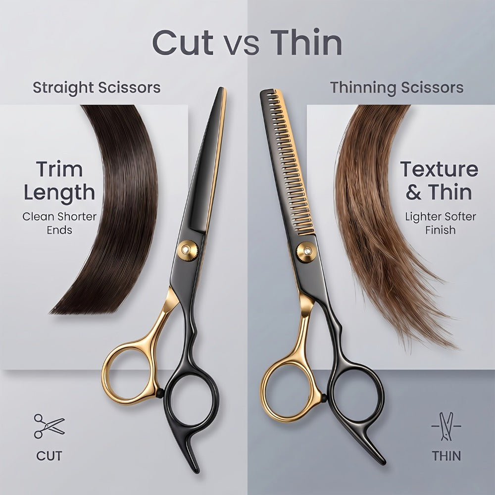 13 PCS Hair Cutting Scissors Kit, Professional Barber Shears Set With Hair Scissors Thinning Shears, Hair Cutting Shears Hair Cut Blending Salon Scissor For Men Women