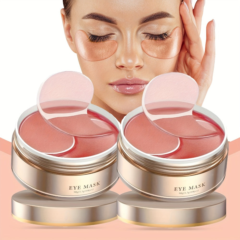 60pcs/120pcs Caffeine Eye Mask Containing Hyaluronic Acid And Collagen, Containing Glycerin, Collagen, Hyaluronic Acid, Nourishing Eye Skin, Long-lasting Moisturizing, Suitable for All Light Beige Types, Hypoallergenic, Holiday Surprise Gift