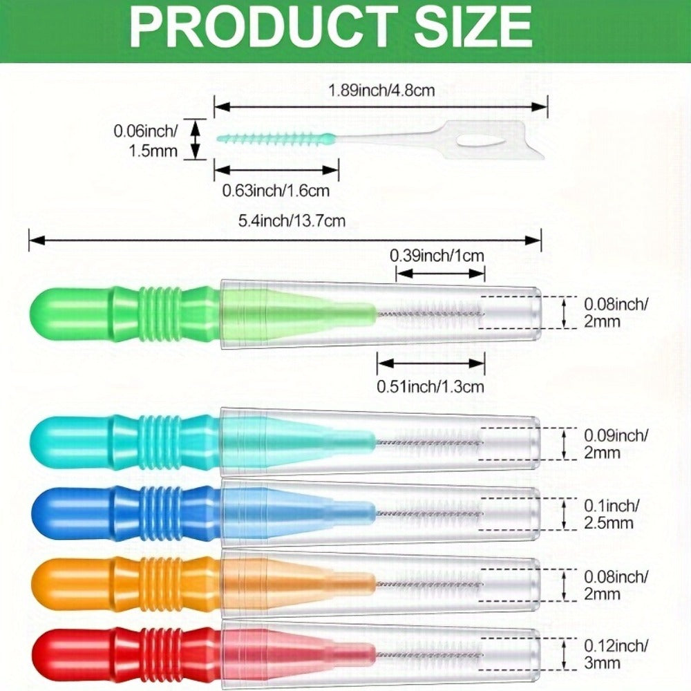 350pcs Interdental Brush Tooth Floss Tooth Cleaning Tool Toothpick Dental Tooth Flossing Head Oral Dental Flosser Teeth Soft Dental Picks Refill Dental Flosser Toothpick Cleaners, Mixed Color