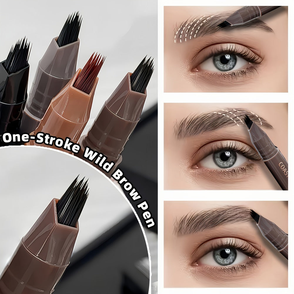 2-Pack 4-Color Multi-Fork Eyebrow Pencil: Create Clear And Realistic Eyebrow Shape And Fill in The Hairline. Waterproof, Not Smudgeable, Durable And Long-Lasting. Suitable for Beginners. Perfect Gift for Festivals