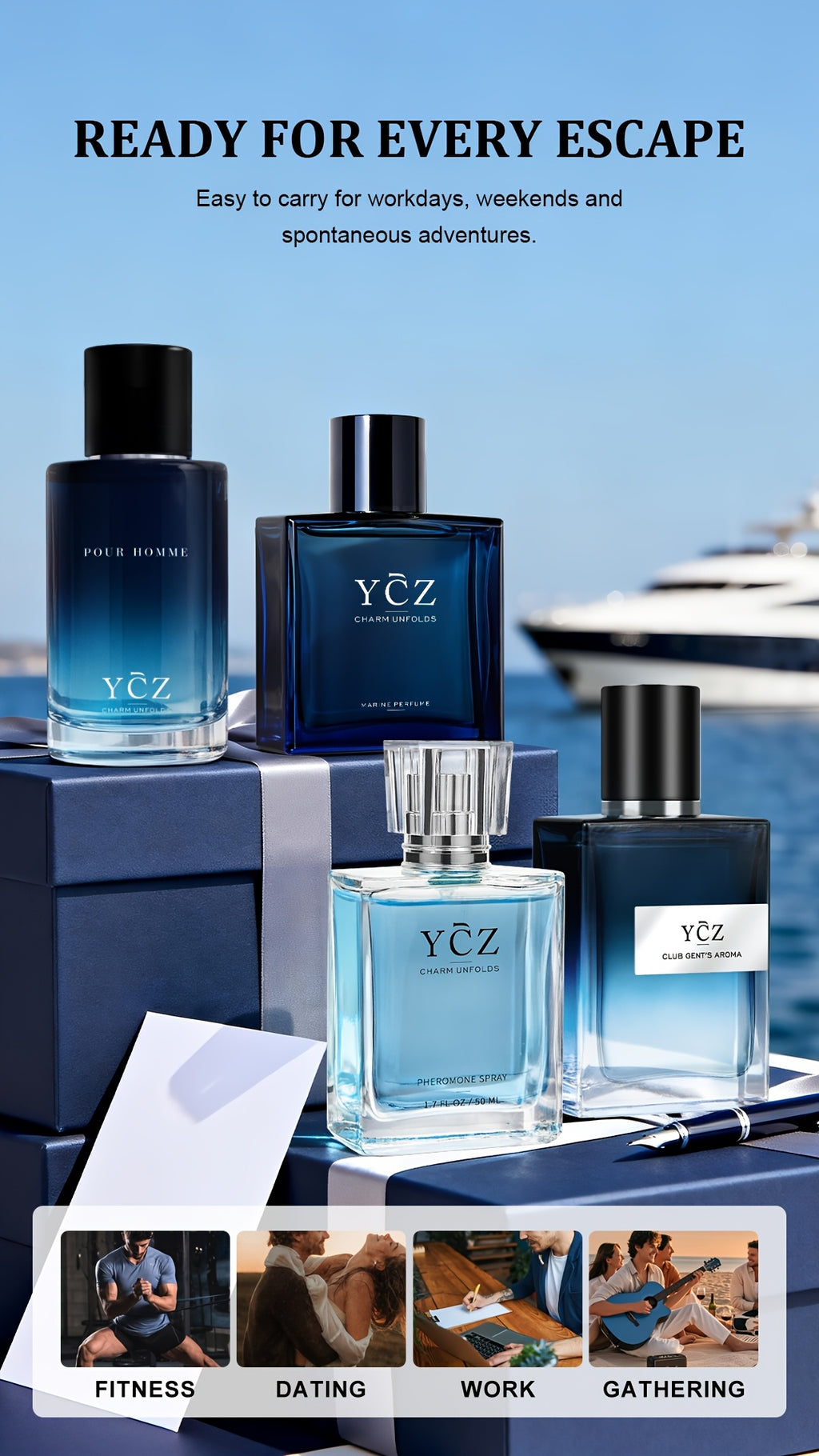 Men'S Perfume |Men'S Eau De Parfum |2pcs/3pcs/4pcs | Fresh Scent + Lavender Scent | Warm Woody End Rhyme | Dating Confession Essential Fragrance, Love Fragrance, Dating Fragrance, Male Fragrance, Lasting Fragrance, Men'S Grooming, Fashion