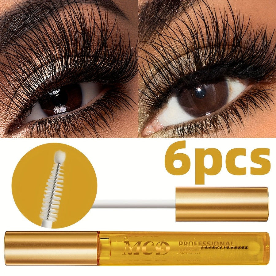 6pcs Eyelash Serum - Natural Ingredients, Eye Cosmetics Gel Mascara Cream, Moisturizing, Eye Makeup, Mascara, Curled Up, Suitable for Beginners