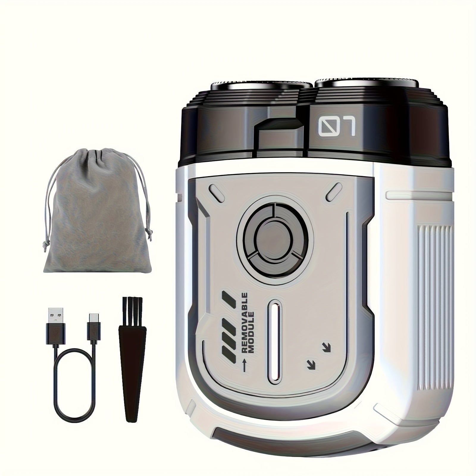 Mini Electric Shaver for Men Portable Dual Blade Floating USB Rechargeable Cordless Travel Shaver Waterproof Digital Display Multiple Colors Gift for Him