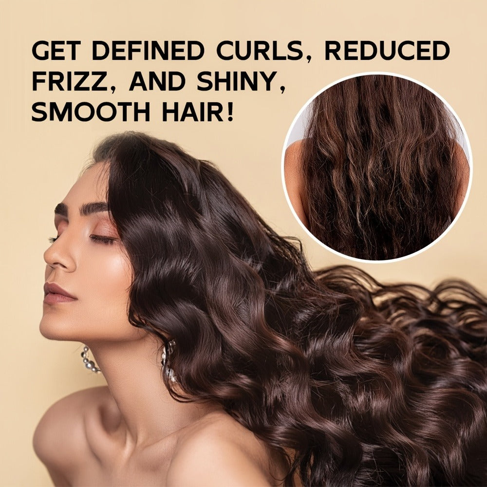 Curl Defining Cream with Castor Oil 2pcs - Hair Styling Curling Cream, Moisturizing Elastin, Repairs Damaged Hair, Rosemary & Coconut Oil Formula, For Wavy Curly Coarse Hair, Holiday Gift Set