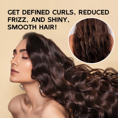 Curl Defining Cream with Castor Oil 2pcs - Hair Styling Curling Cream, Moisturizing Elastin, Repairs Damaged Hair, Rosemary & Coconut Oil Formula, For Wavy Curly Coarse Hair, Holiday Gift Set