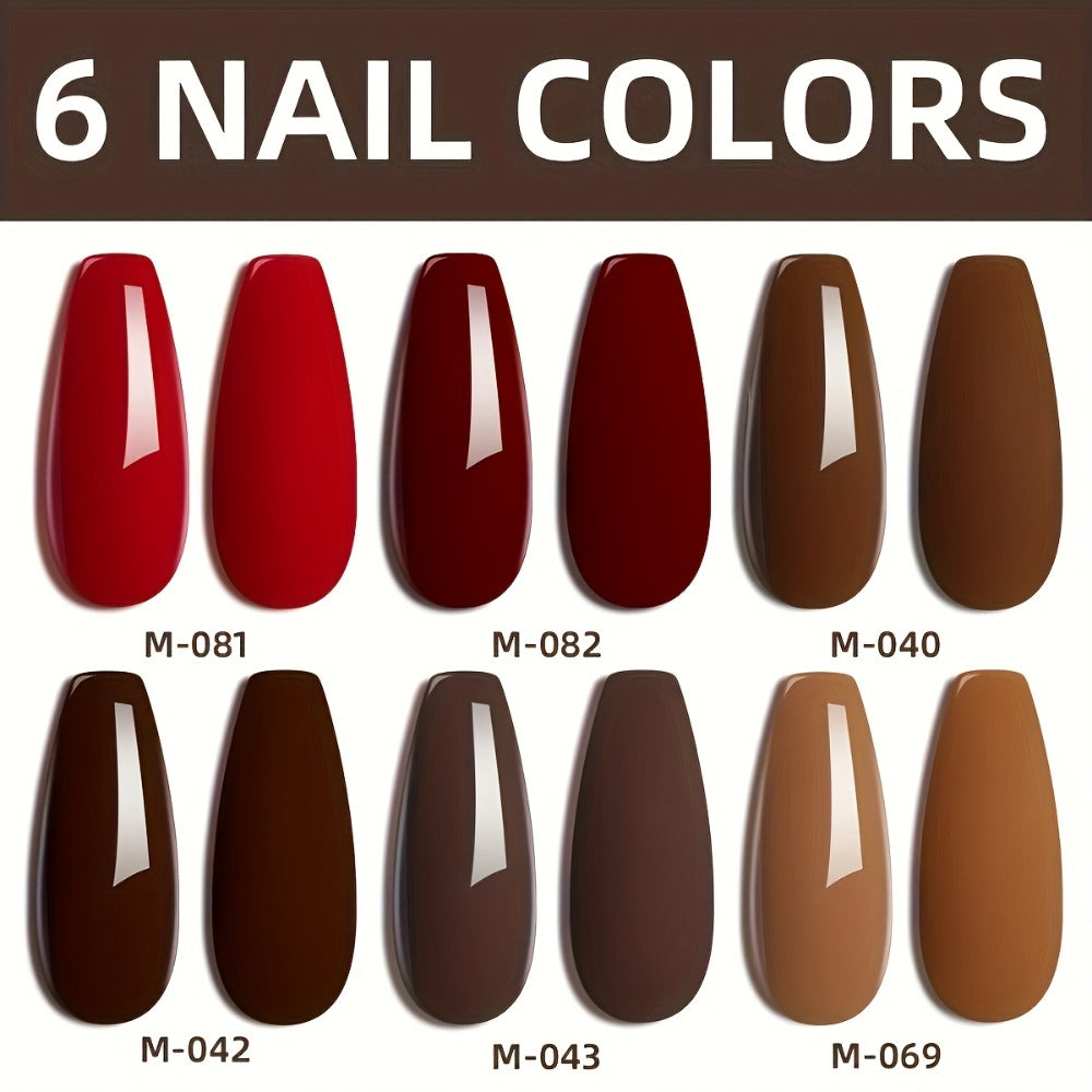 Luxurious Red Series 6-Color Set for Spring 2025, Featuring Sparkling And Long-Lasting Nail Gel for Salon-Quality Nail Art, Perfect for Women