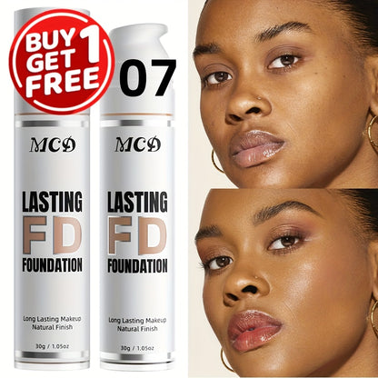 Liquid Foundation 2pcs Full Coverage Concealer Makeup Long Lasting Natural Finish - Suitable for All Skin Types Women Face Foundation Set