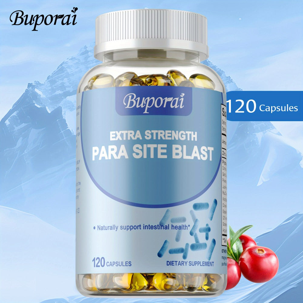 Para Site Blast - with Cranberry, Garlic, Black Walnut Hull, Wormwood, Supports Digestive, Liver & Gut, Gut Health Intestine Supplement, Premium Formula - 120pcs