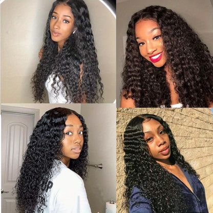 Lace Front Wig Human Hair 4x4 HD Transparent Closure - Brazilian Body Wave Pre Plucked Baby Hair 180% Density Natural Black 14-26 Inch