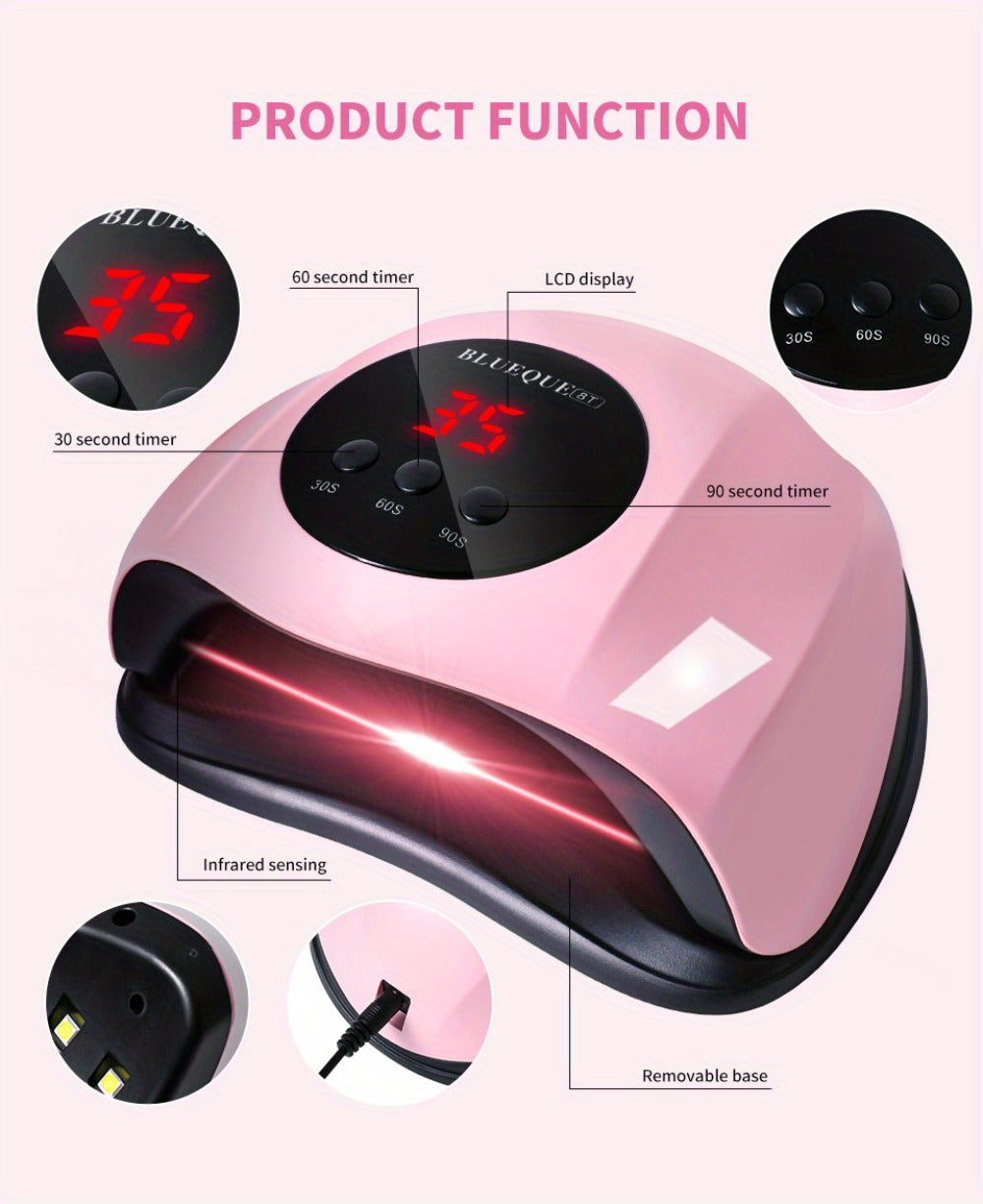 Professional /LED Nail Lamp with LCD Display & Sensor Suitable for /LED Nail Polish, 4 Timer Settings, Instant Nail Dryer for Gel Polish, Lamp for Home Salon, Nail Glue Tool, No Adapter Required Gift for DIY