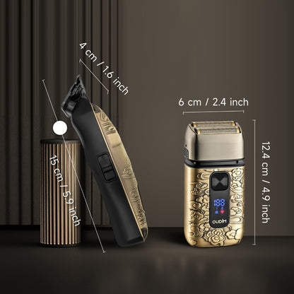 Foil Shaver for Men — Electric Razor, Beard & Mustache Trimmer, Cordless Head Shaver for Bald Men | Barber Shears Haircutting Kit | Father's Day Gift for Dad