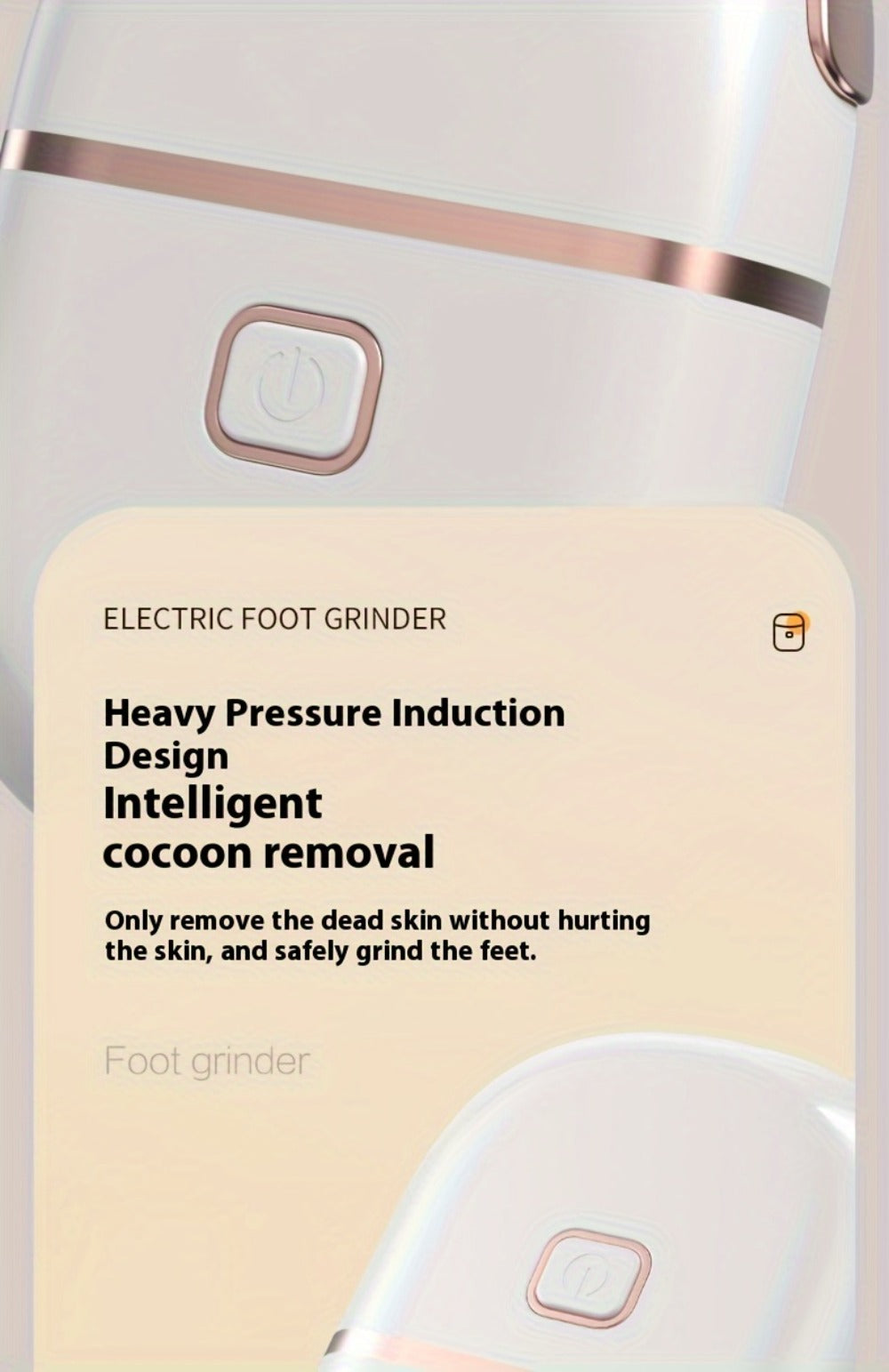 [Three Grinding Heads] Portable Rechargeable Electric Foot Grinder | Two Speeds, Thick Grinding Head for Thick Polishing, USB Charging, Easy to Use for Skin Care of Cracked and Dry Skin, Plastic Material, Battery, Brand: NUAN