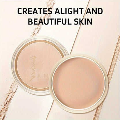 Setting Powder Concealer Kit with Puff & Brush Wet Dry Formula Oil Control Water Resistant Long Lasting - Ivory White Natural Bright Shades Face Makeup