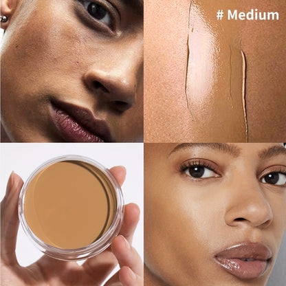 Matte Velvet Foundation Cream Full Coverage — Waterproof Oil Control, Pore-Less Smudge-Proof Long-Lasting Formula, 0.7oz, 6 Shades Light to Deep