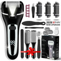 Electric Feet Remover, Rechargeable Portable Electronic Foot File Pedicure Kits, Foot Scrubber File, Professional Pedicure Tools, Foot Care for Dead Skin Ideal Gift, 14in1 3 Rollers Manicure Nail