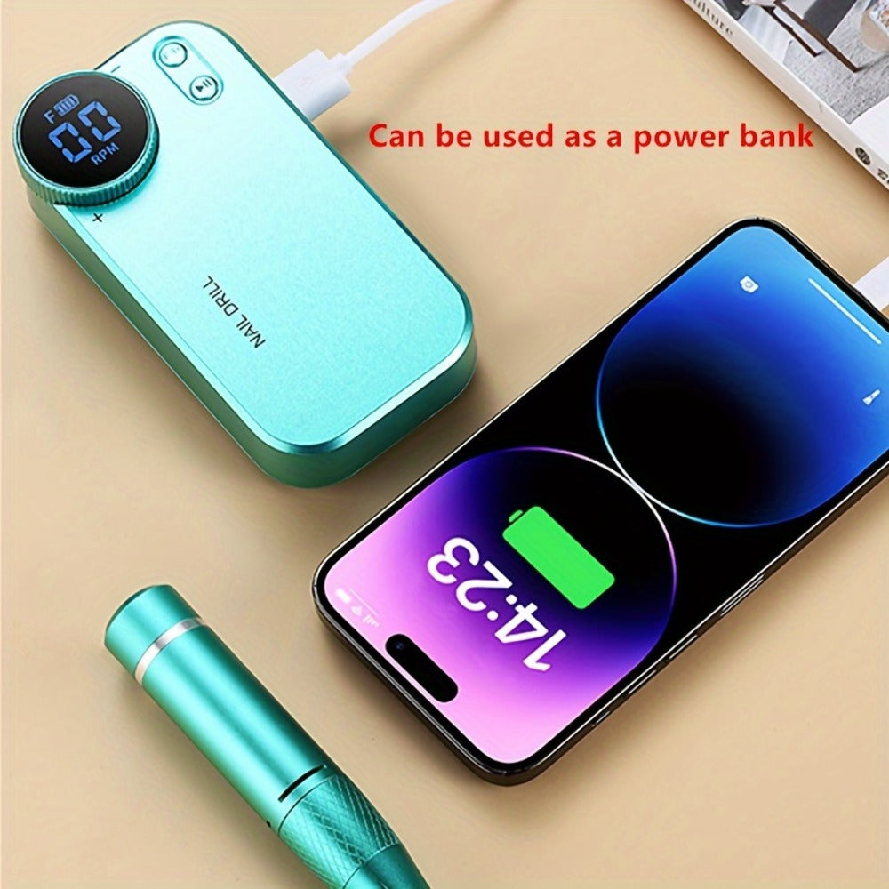 High-power Electric Nail Polisher And Nail Remover For Home And Salon Use, Rechargeable Nail Polishing Machine For Manicure, Pedicure, And Dead Skin Removal, A Perfect Gift For New Year And Christmas.