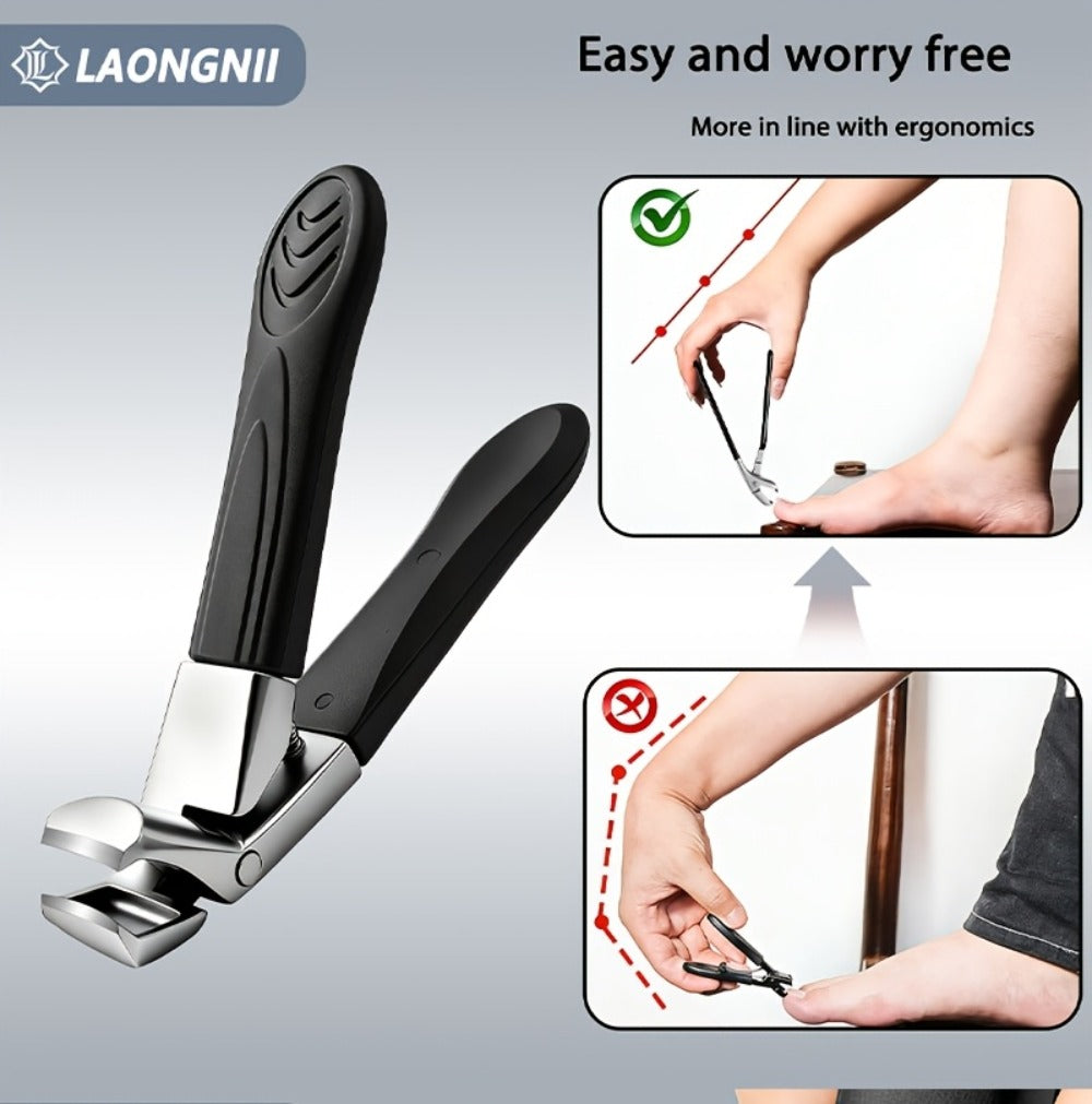 Toenail Clipper Set 7 Piece — Professional Nail Care Kit for Ingrown & Thick Toenails, Angled Head Curved Blade Clippers, Nail File, Cuticle Nipper & Dead Skin Tool | Men Women Elderly