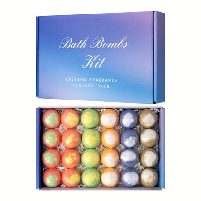 Bath Bombs Set 24 Pack Handmade - Bubble Bath Fizzes Rich in Essential Oils, 20g Each | Luxury Spa Gift for Women, Wife, Girlfriend & Sisters for Birthday, Christmas & Anniversary