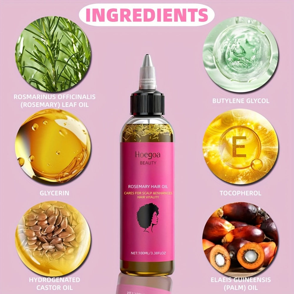 Rosemary Hair Oil 2 Pack HOEGOA Natural Rosemary Leaf & Bataana Oil Blend for Hair Moisturizing Nourishing Scalp Treatment Promotes Healthy Hair Growth Gift Set