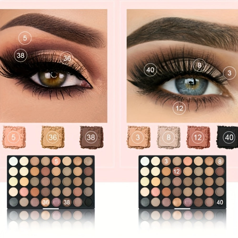 120 Color Eyeshadow Palette with 8 Makeup Brushes - Pearlescent & Matte Shades for Smoky, Cosplay, Stage & Holiday Looks, Blendable Paste Formula, Gift for Women