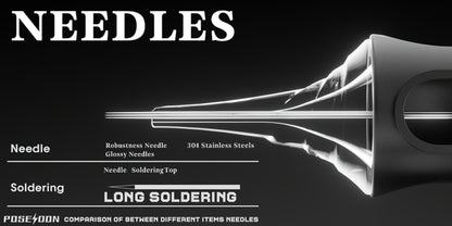 Tattoo Cartridge Needles 50Pcs Assorted - POSEIDON V5 Round Liner Shader Magnum Mixed Sizes 5RL 7RL 9RL 5RS 7RS 9RS 7RM 7M1 15M1 15RM Disposable Safety Cartridge Needles for Tattoo Supplies