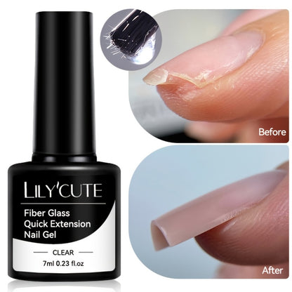 Fiberglass Construction Gel Nail Polish 3pcs - Clear Fiber Glass Gel for Nail Extension & Broken Nail Repair, UV LED Soak-Off Builder Gel Varnish