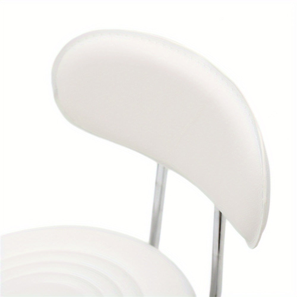 360-Degree Round Salon Stool with Backrest And Lines, Professional Adjustable Height Salon Stool, Modern Bar Stool Swivel, Armless Bar Chair for Kitchen, Dining Room, Living Room, Bistro, Spa