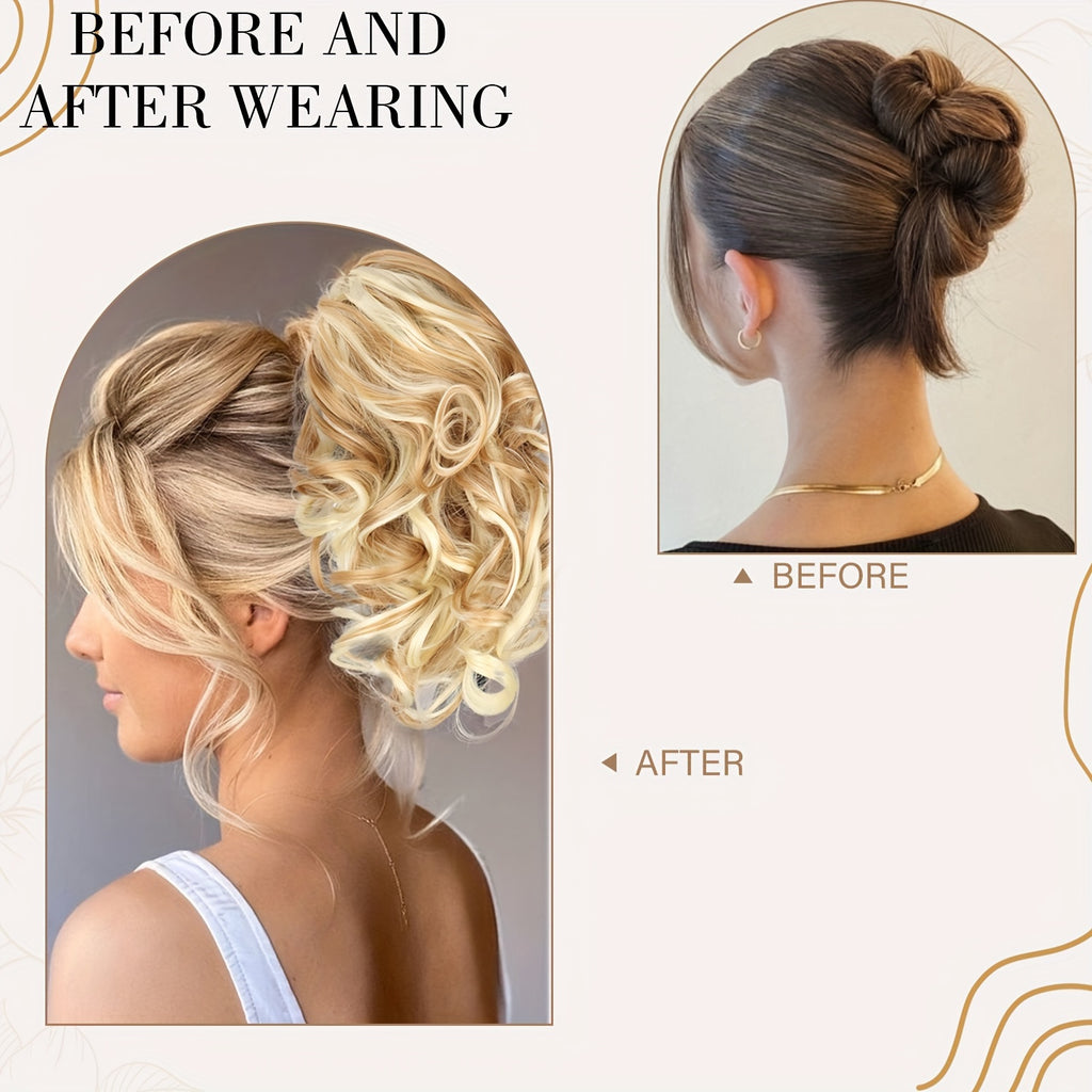 Chic 8-Inch Claw Clip Ponytail Extension - Heat Resistant Synthetic Hair for Women, Perfect for Casual Attire & Halloween