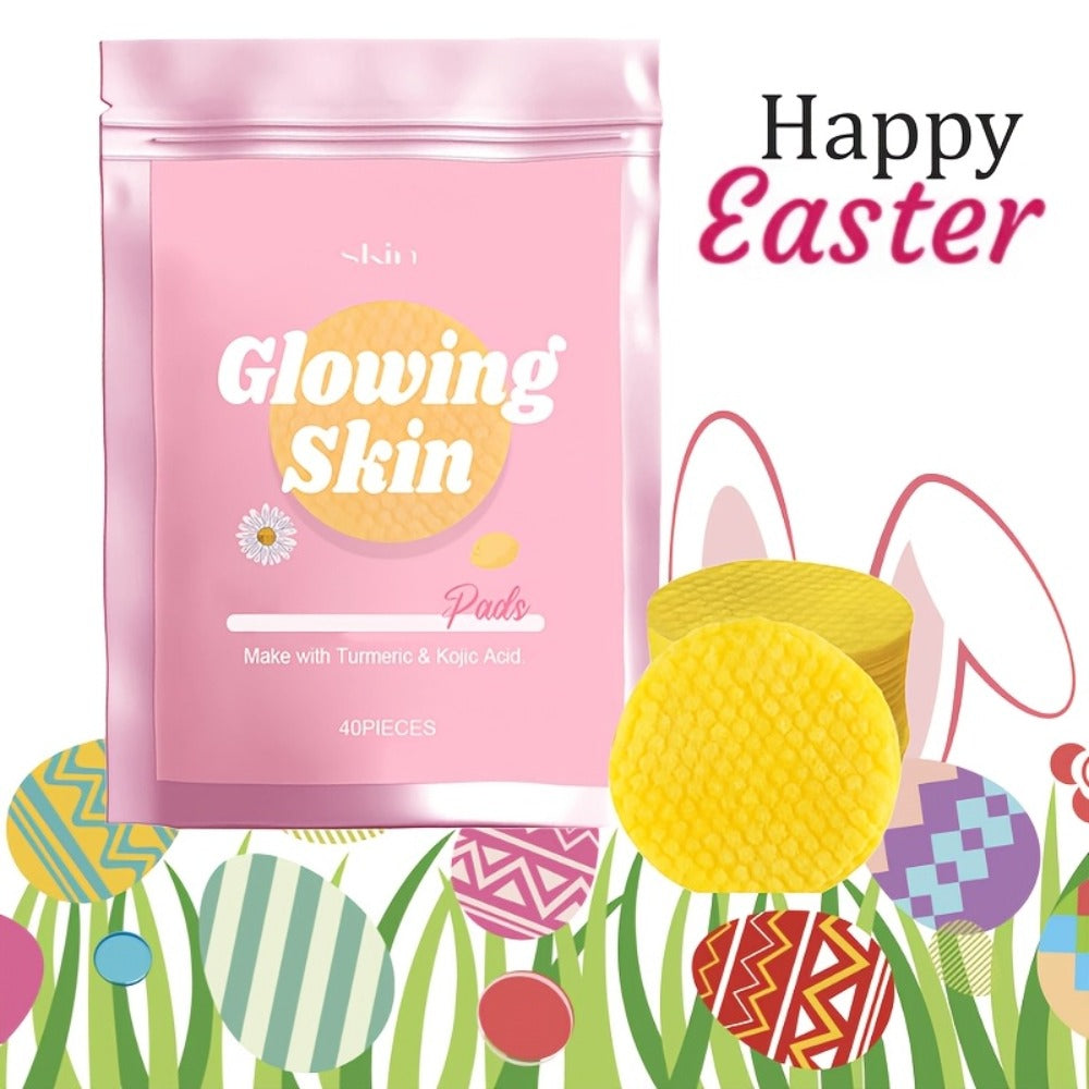 40/80pcs Turmeric & Kojic Acid Facial Cleansing Pads, Easy For Travel And Business Trips, Mild And Non-irritating, Suitable For All Skin Types, Birthday Easter'S & Mother'S Day Gifts