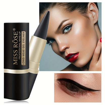 Matte Eyeliner Gel Pencil 3pcs Black Waterproof Long-Lasting Smudge-Proof Creamy Single Tip Eye Liner Sweat-Resistant Gentle Skin Professional Eye Makeup Women