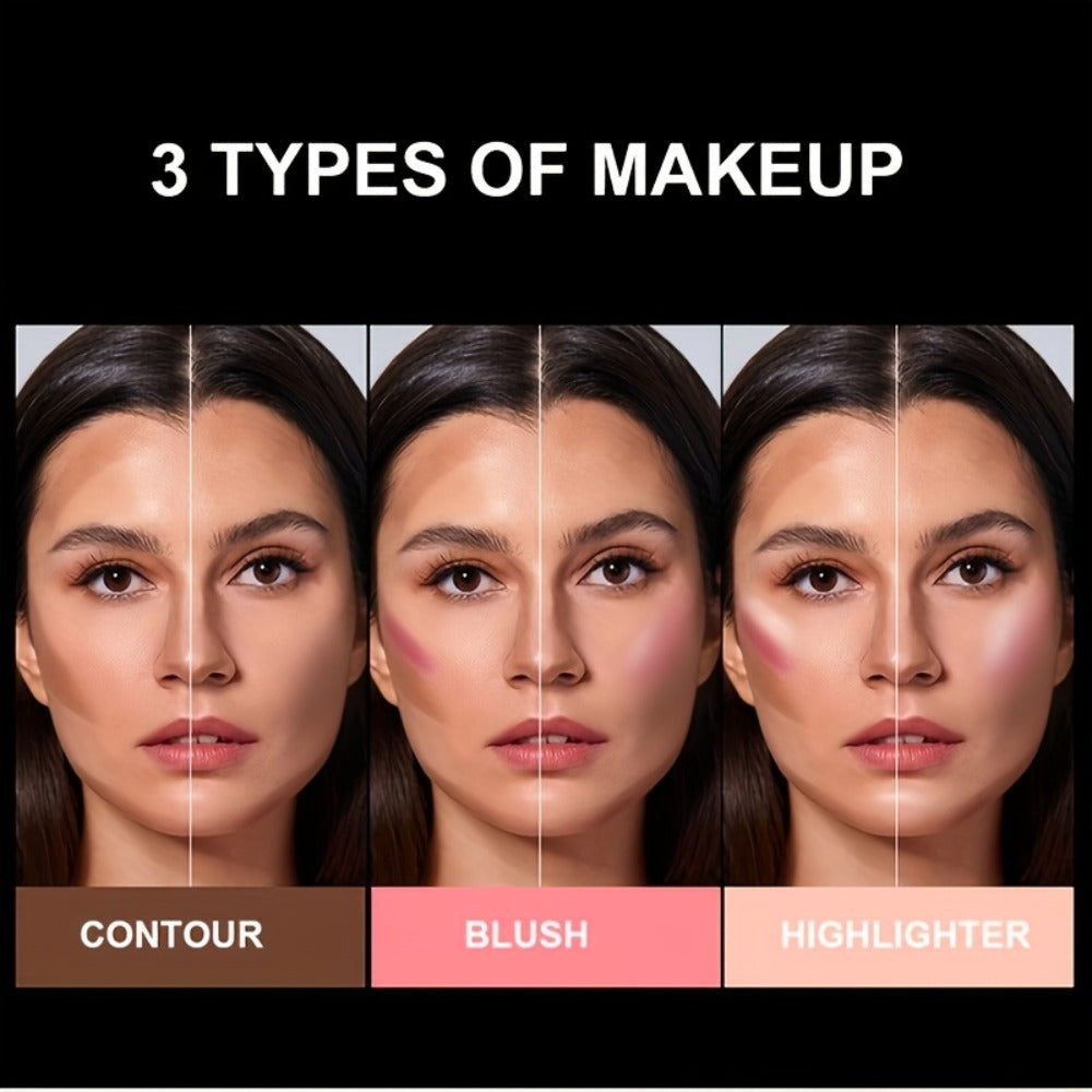 3-in-1 Makeup Stick Set 6pcs — Blush, Eye Shadow & Highlighter Stick, Waterproof Long-Lasting, Moisturizing Pink & Brown Shades, Multi-Use Color Correcting for All Skin Tones