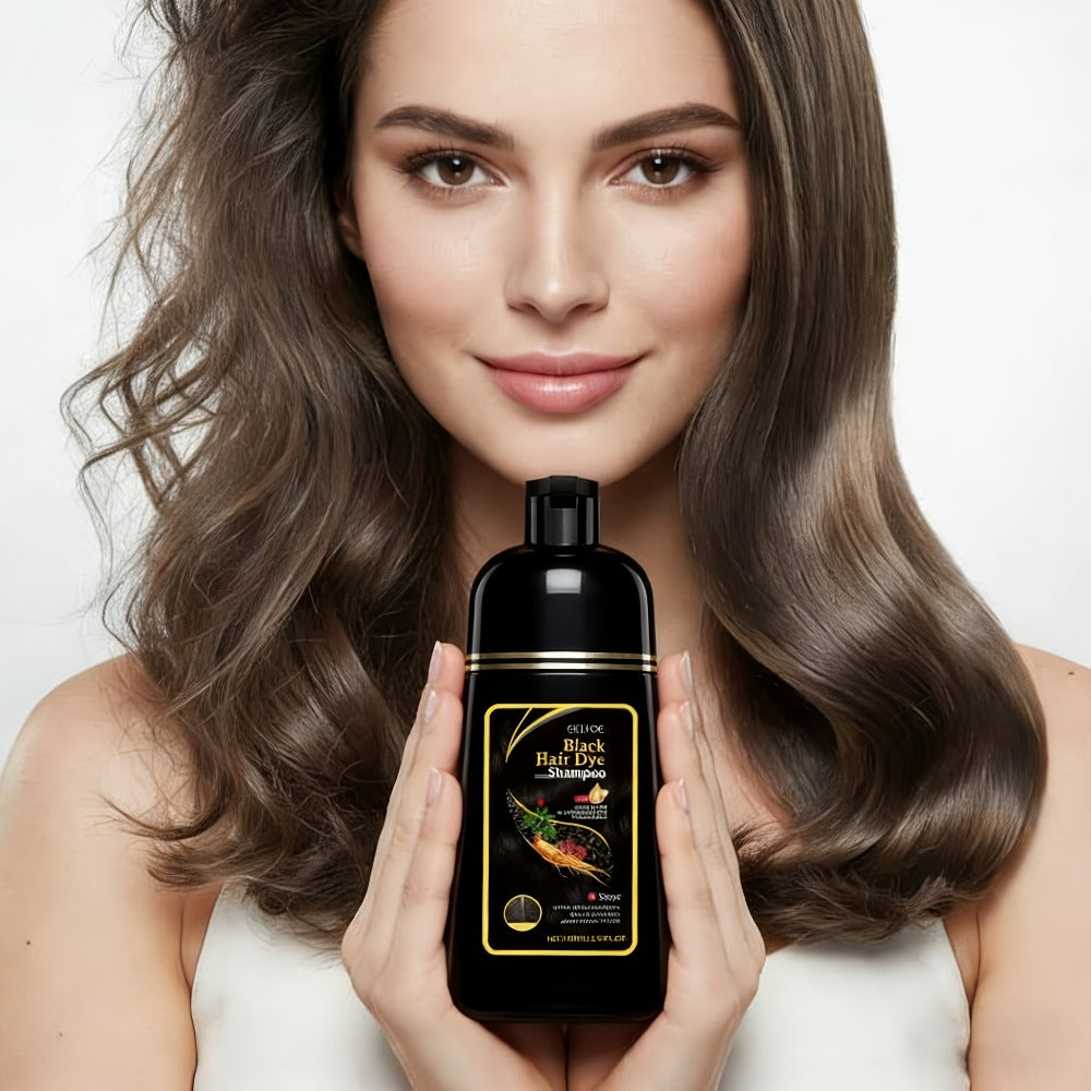 Gray Hair Color Shampoo 6PCS 3-in-1 Darkening Formula - Natural Gray Coverage Shampoo Conditioner & Color Restorer for Black & Brown Hair No Ammonia for Men & Women 3.38oz per Bottle
