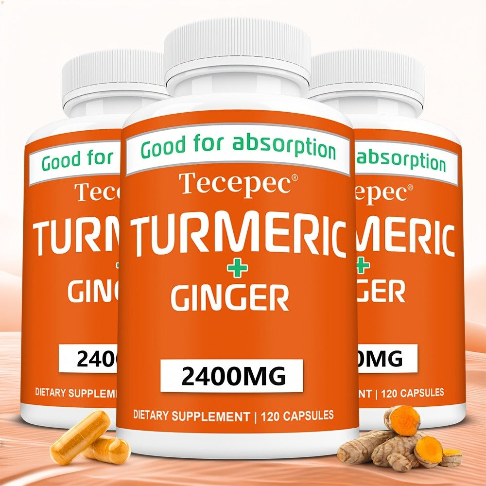 Turmeric And Ginger 2400 for MG - Contains Black Pepper - Supports Immune System, Physical Activity, And Healthy Energy Levels - 120 Capsules