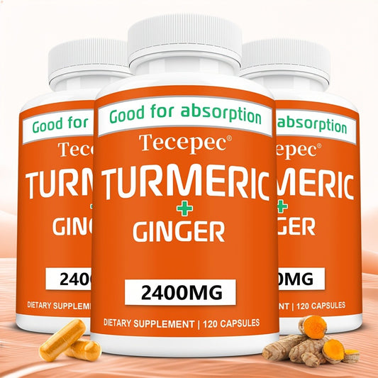 Turmeric And Ginger 2400 for MG - Contains Black Pepper - Supports Immune System, Physical Activity, And Healthy Energy Levels - 120 Capsules