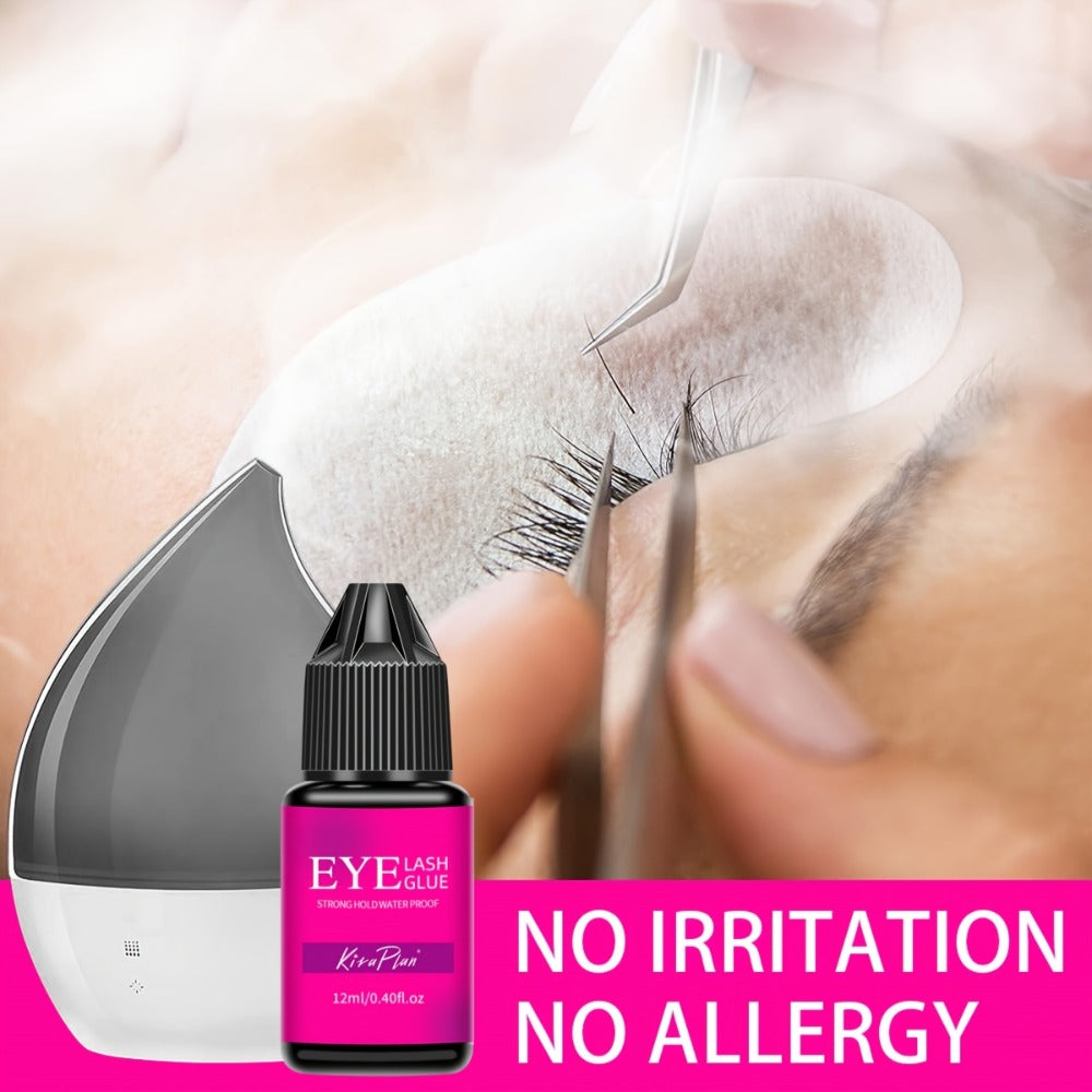 2pcs 0.17oz/0.41oz Eyelash Glue Eyelash Extension Supplies Black Lash Extension Eyelash Adhesive Strong Hold Drys In 0.5-1s with 6-7 Weeks Retention By Existing Beauty Lashes for Beginners to Use At Home And Cluster Lash DIY
