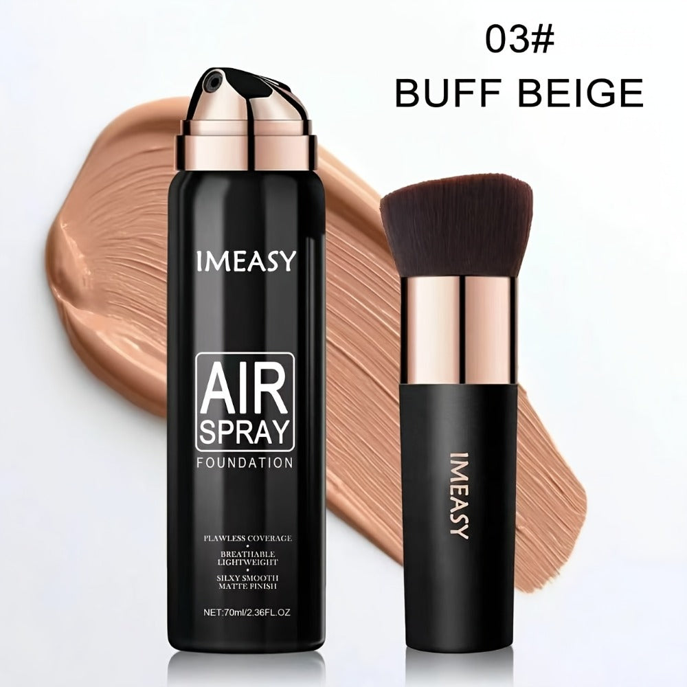Air Spray Foundation with Brush 3 Shades Liquid Foundation Natural Concealer Light to Medium Buildable Coverage Smooth Texture for All Skin Types