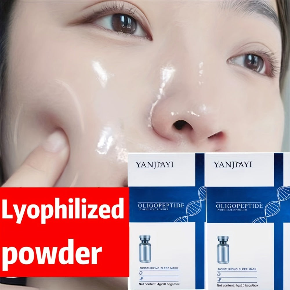 YANJINY Oligopeptide Moisturizing Sleep Mask Gel, Niacinamide & Hyaluronic Acid Enriched Night Serum - Alcohol Free, Scented, Dry Skin Face, Portable Single-Use Packets (Quantity Unspecified)