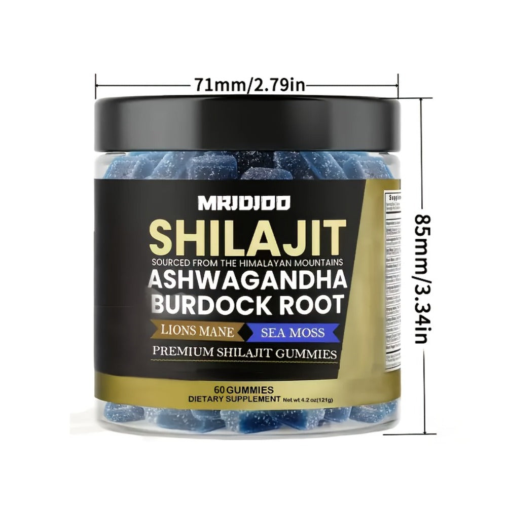 Himalayan Shilajit Gummies, Free from Sucrose, Sweetened with Manuka Honey, Featuring a Clean Recipe with Fulvic And Humic Acids