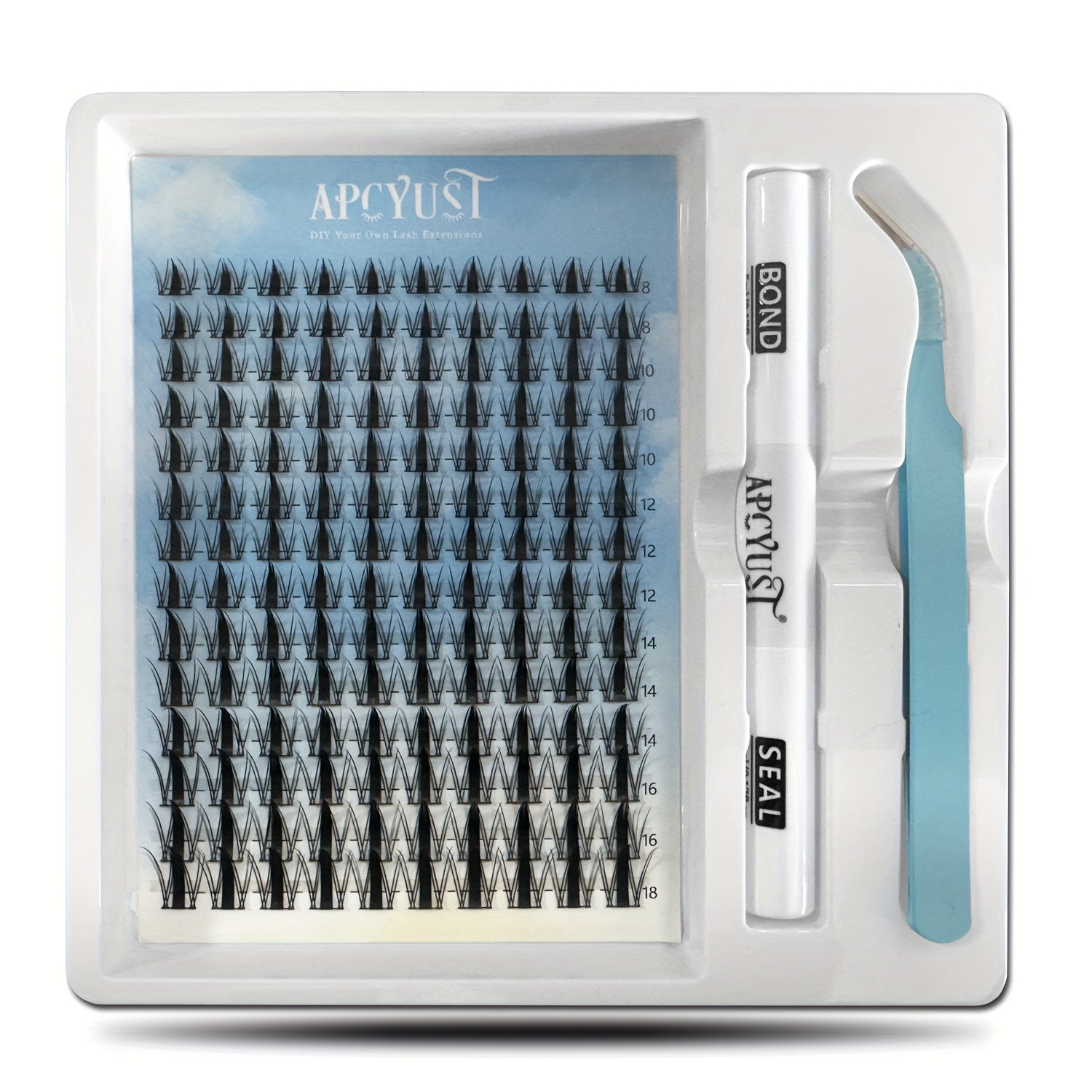 Fairy Lash Clusters Kit 8mm-18mm Manga C Curl Anime Eyelash Extension Kit Individual Spike Lashes DIY Volume Natural with Spikes Wet-Look Spiky