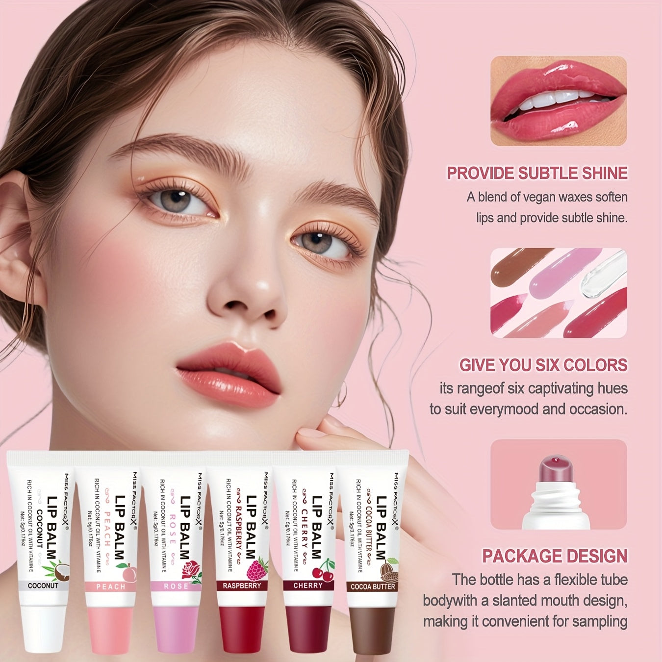 30pcs/box 6-color Lip Gloss Set, with Glossy Liquid Lipstick, Moisturizing Lip Gloss, High-efficiency Lip Gloss, Shiny Anti-transfer, Long-lasting Waterproof Lip Gloss, Suitable for Women - Unique Gift for Ladies, Perfect Mother's Day Gift