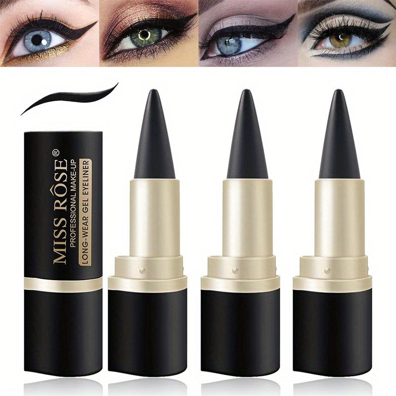 3pcs Single-Tip Solid Matte Eyeliner Pencil Set - Waterproof and Smudge-Proof | Long-Lasting Color, Gentle on the Eye Area | Ideal Makeup Gift for Valentine's Day, Halloween, and Christmas