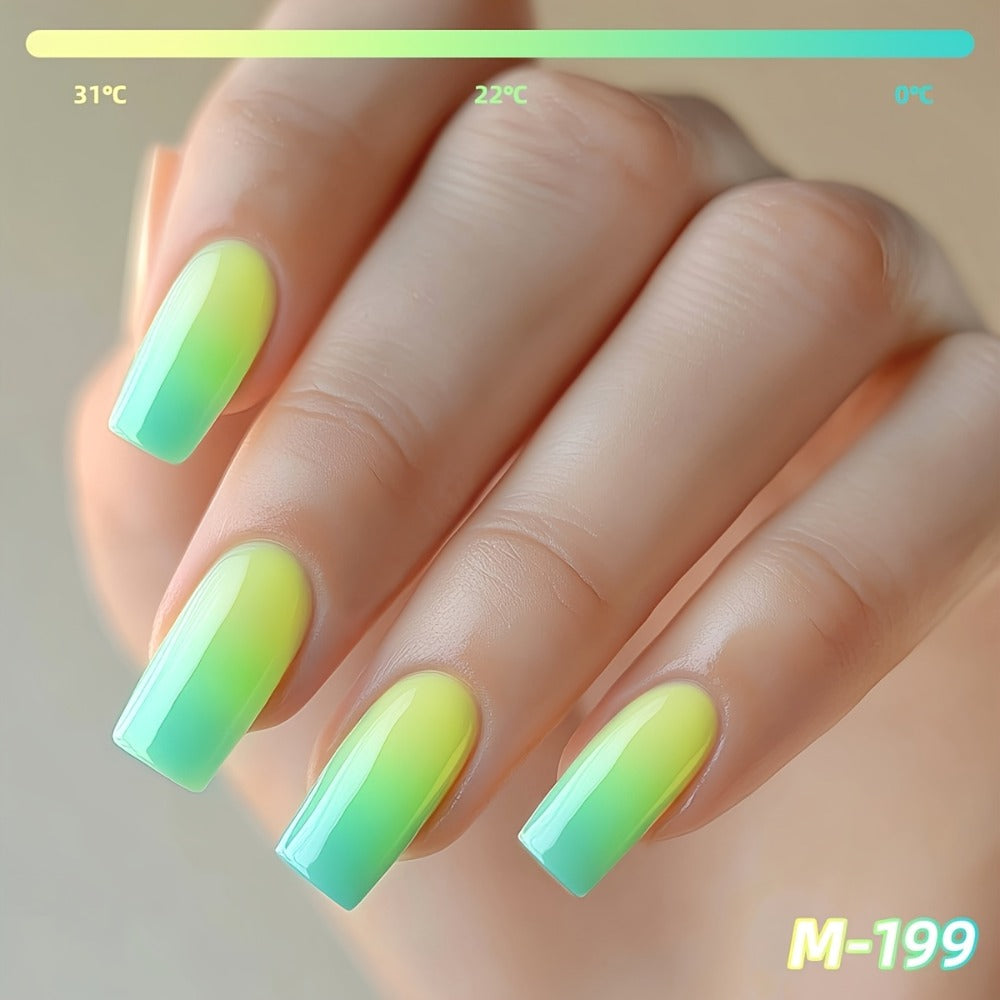 XEIJAYI Frame Bottle Temperature-Responsive Gel 6pcs-- Spring And Summer New Nail Art Series 6pcs Set, Glittery Heat Gel Nail Gel with Color-Changing Nails Salon Design Colorful Shiny Glossy Fashion LED Nail Art for DIY Manicure