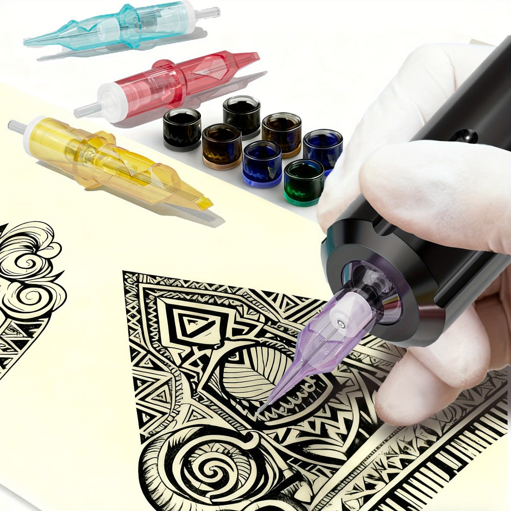 Tattoo Cartridge Needles 50pcs Mixed #12 — Lumentip RL RS RM M1 Stainless Steel, Safety Membrane, Fits All Tattoo Machines & Pens, for Artists & Beginners