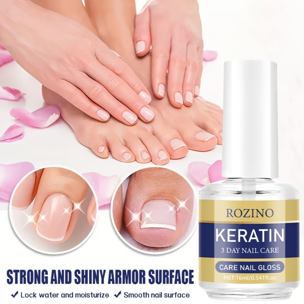[Keratin Nail Polish] Rozino Keratin Nail Polish Suitable for, Dry & Brittle Nails - Strengthener with Aloe Vera & Lavender, Moisturizing Polish for Instant Hydration, Natural Nail Care for Hands & Fingernails, /Korean Skincare Formula