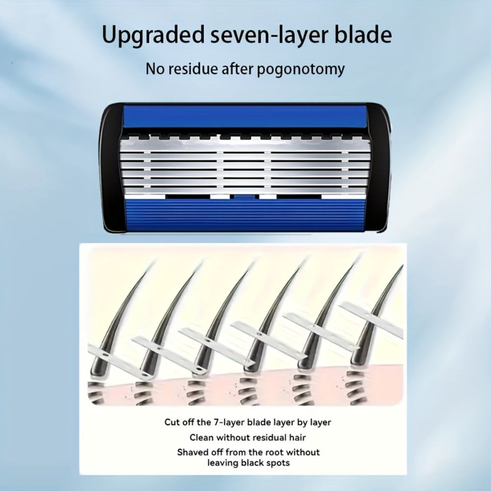 Men's Razor with Replaceable Stainless Steel Blades — 36/72 Ultra-Sharp Blades, Anti-Slip Handle, Smooth & Safe Shaving Accessory for Men