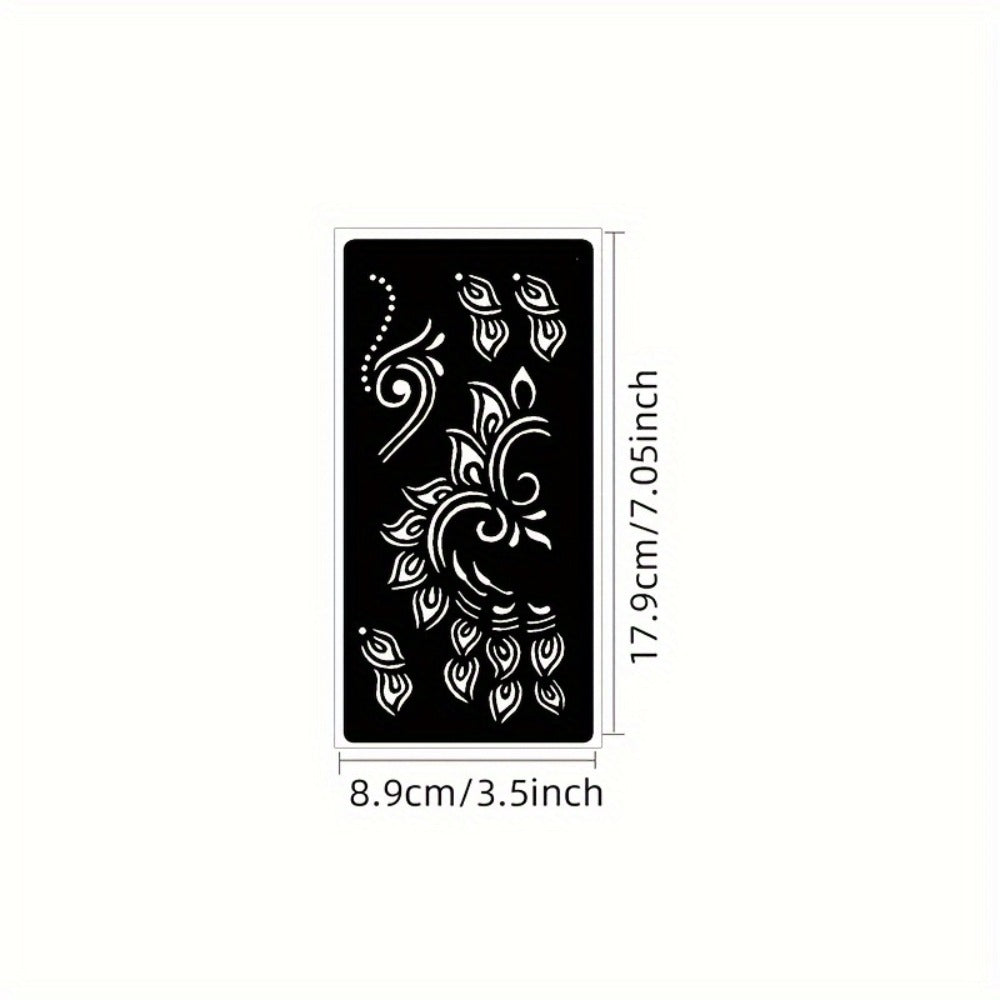 7 Tattoo Hollow Nail Flowers, Arm Stencil Stickers for Temporary Body Painting Art, Suitable for Festivals And Events, Easy-To-Apply Light Beige Decoration, Ideal Choice to Express Creativity